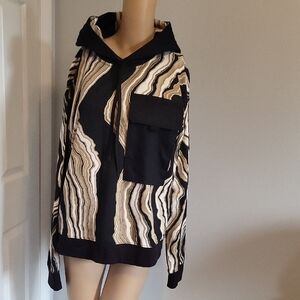 Sports Illustrated Hoodie Black and Tan Lightweight Jacket